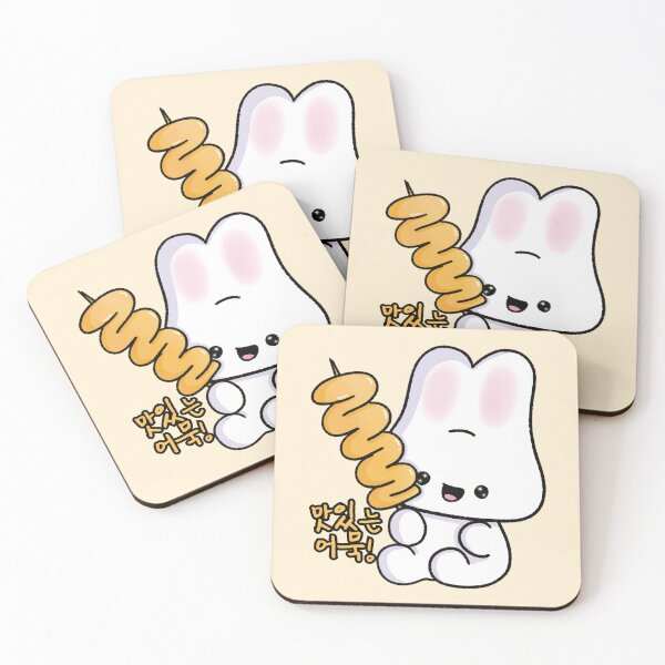 Item preview,  Kawaii Bunny Loves Korean Fish Cakes – 맛있는 어묵 designed and sold by Kimchi-style-.
