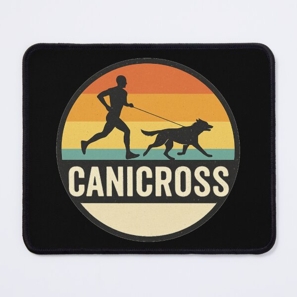 Item preview, Canicross – Retro Vintage Logo with Runner and Dog Silhouette designed and sold by OTSC.