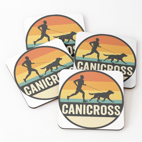 Item preview, Canicross – Retro Vintage Logo with Runner and Dog Silhouette designed and sold by OTSC.