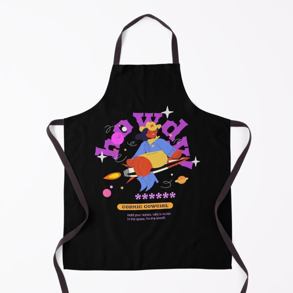 Item preview, Howdy Cosmic Cowgirl – Retro Space Cowgirl Riding Rocket with Stars & Saturn designed and sold by Artpace.