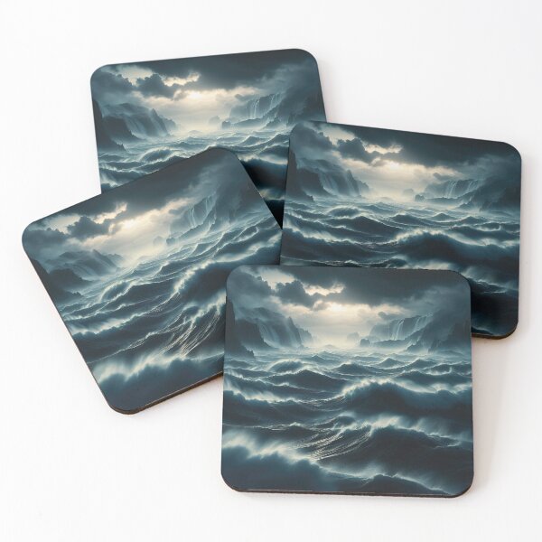 Item preview, Stormy sea at night. Heavy sea. Sunset lights. designed and sold by digoarpi.