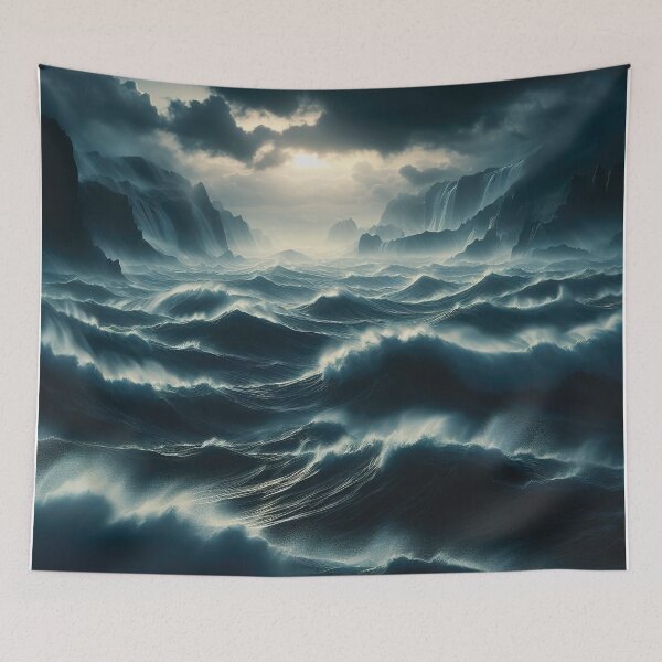 Item preview, Stormy sea at night. Heavy sea. Sunset lights. designed and sold by digoarpi.