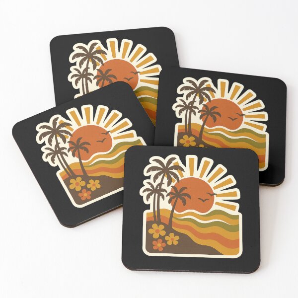 Item preview, Retro Sunset Beach – 70s Vibes Palm Design designed and sold by M-ormin.