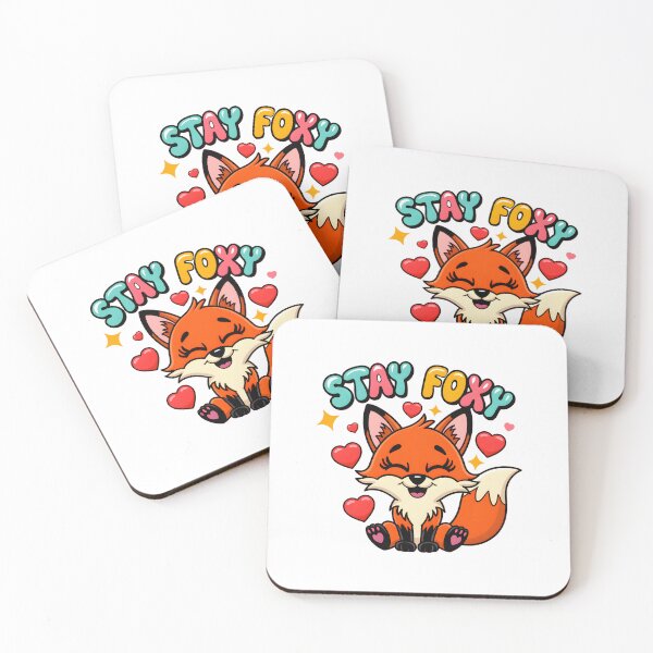 Item preview, Stay Foxy Cute Kawaii Fox With Hearts And Smile  designed and sold by ViktoonShirts.