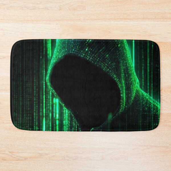 Item preview, Hooded Figure Hidden in Matrix Code with Glowing Green Digits designed and sold by BestDetailer.