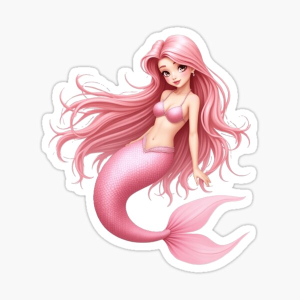 Item preview,  cute pink mermaid, siren of the sea designed and sold by nicnacc.