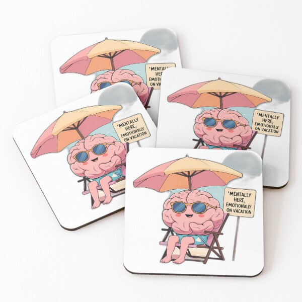 Item preview,  Mentally Here, Emotionally on Vacation – Mental Health Funny Design designed and sold by Jackypoo Design.