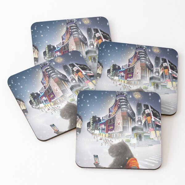 Item preview, Follow Me — Miss Meow & Smiling Bichon in Snowy City designed and sold by ZKOZKOHI.