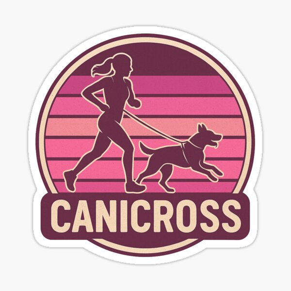 Artikel-Vorschau von Canicross Woman – Vintage-Retro-Logo mit rosa Farbverlauf, designt und verkauft von OTSC.