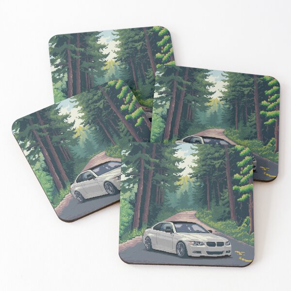 Artikelvorschau, Deutsches Auto mit getuntem Wagen im Wald – Pixel Art entworfen und verkauft von MonkiFlipp.