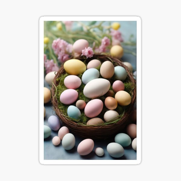 Item preview, Easter colored eggs in a basket designed and sold by digoarpi.