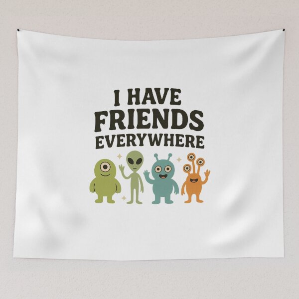 Item preview, Funny Alien Friends T-Shirt | I Have Friends Everywhere Graphic Tee designed and sold by Vivamarts.