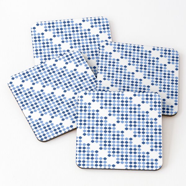 Item preview, pattern of grid, Seamless Thai traditional hexagon diamond flower pattern in blue and white, two tone blue hexagon diamond checkerboard block repeat pattern, replete image, design for fabric printing designed and sold by pipikijung.