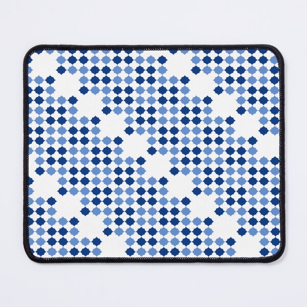 Item preview, pattern of grid, Seamless Thai traditional hexagon diamond flower pattern in blue and white, two tone blue hexagon diamond checkerboard block repeat pattern, replete image, design for fabric printing designed and sold by pipikijung.
