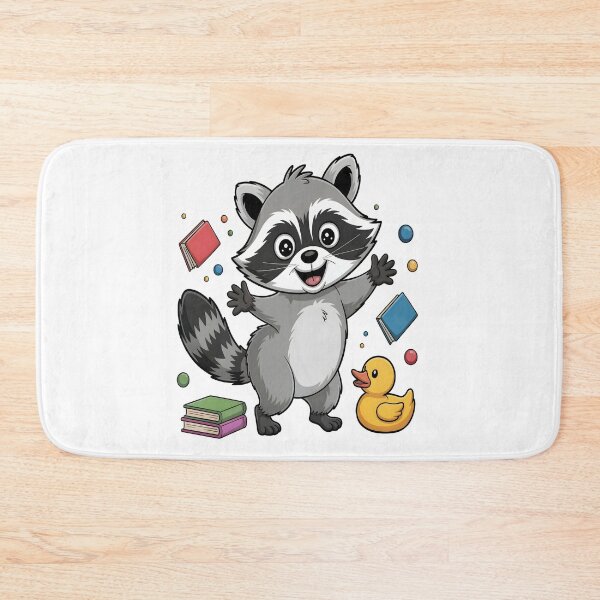 Item preview, Cute Cartoon Raccoon Sticker for Kids with Books and Toys designed and sold by stylishsketcher.