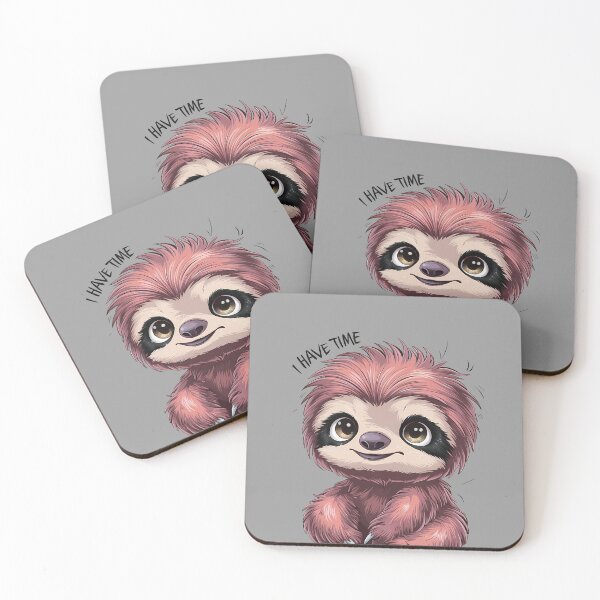 Item preview, Cute Pink Sloth "I Have Time" | Slow Life Animal Art designed and sold by ViviNyks.