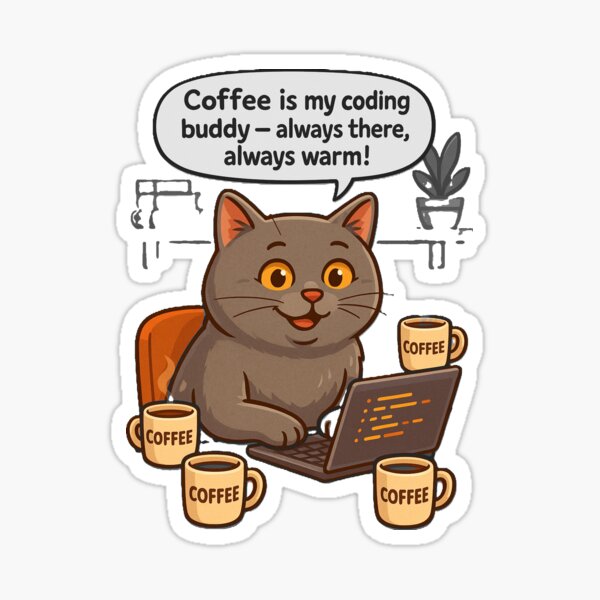Item preview, Caffeinated Coder Cat – British Shorthair’s Secret to Success designed and sold by Hebainredbubble.
