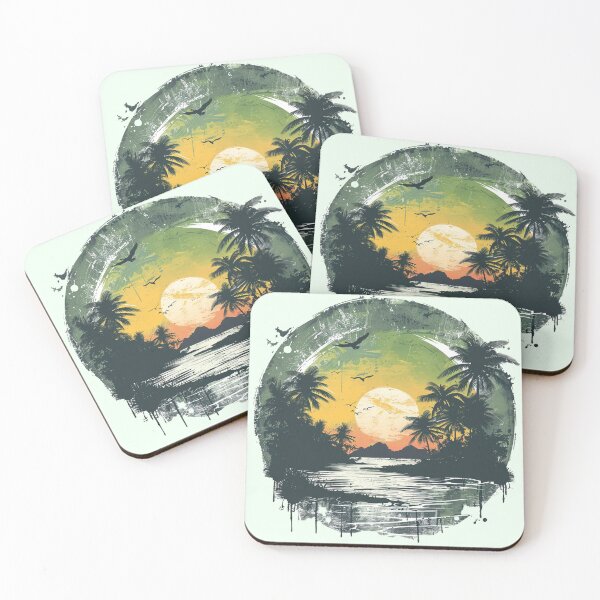 Item preview, Tropical Sunset Vibes – Vintage Beach LandscapE designed and sold by TeesAndSass.