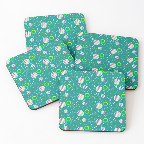 Item preview, Green colorful rainbow abstract circles design | vibrant stylish blue green circle pattern  designed and sold by lausn.