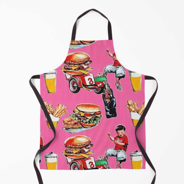 Item preview, Cartoon burgers and fries in diner — Contemporary Graphic Art Structure Design designed and sold by HEADMADE-TV.
