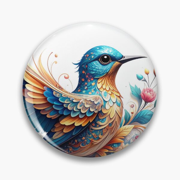 Item preview, whimsical floral illustration of a bird	 designed and sold by JuliVogel.