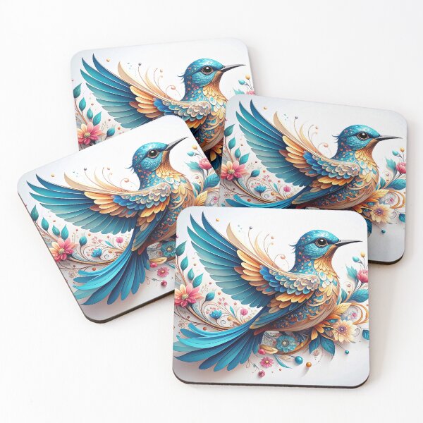 Item preview, whimsical floral illustration of a bird	 designed and sold by JuliVogel.