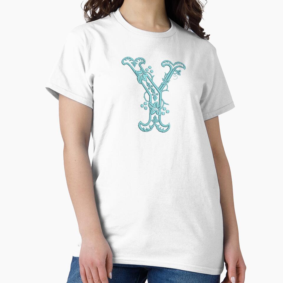 Monogram Y Vintage Style Alphabet Letter Classic T-Shirt