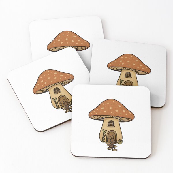 Item preview, Whimsical Mushroom House with Ant Resident – Cottagecore Illustration designed and sold by MossyCanvas.