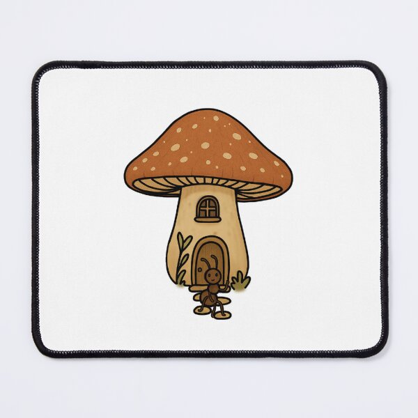 Item preview, Whimsical Mushroom House with Ant Resident – Cottagecore Illustration designed and sold by MossyCanvas.