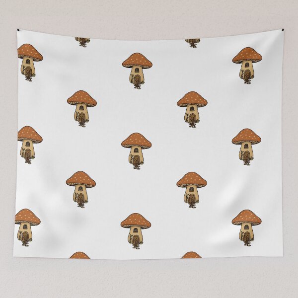 Item preview, Whimsical Mushroom House with Ant Resident – Cottagecore Illustration designed and sold by MossyCanvas.