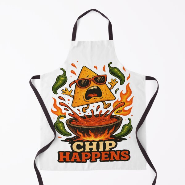 Item preview, Chip Happens – Spicy Snack Meltdown designed and sold by POD DYNASTY | Original Print On Demand T-Shirt Graphics.