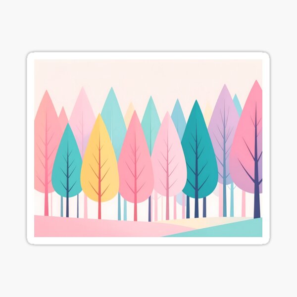 Item preview, pastel colored forest minimalist art  designed and sold by JuliVogel.