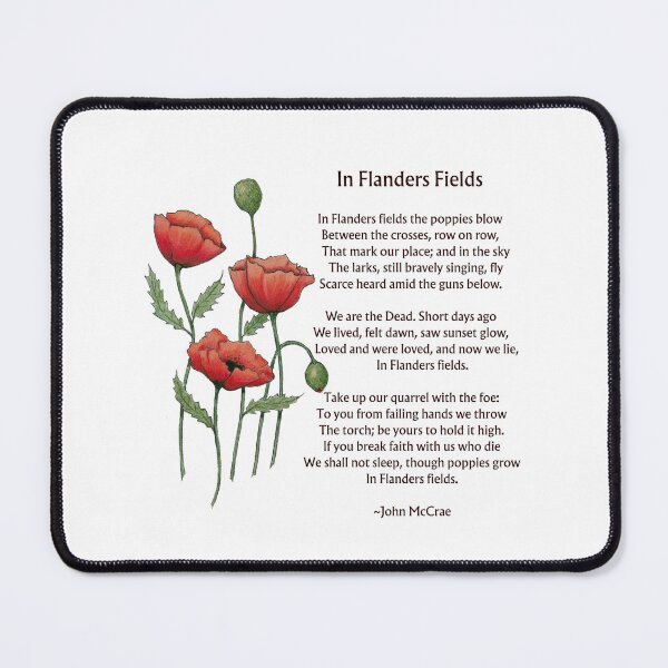 Item preview, In Flanders Fields World War Poem with Poppies Art designed and sold by JoyfulWhimsy.