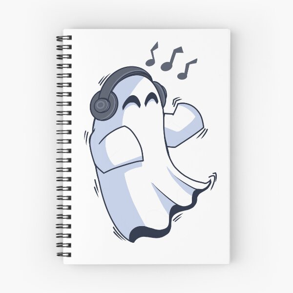 Item preview, A little ghost listening to music with wireless headphones designed and sold by fifou96.