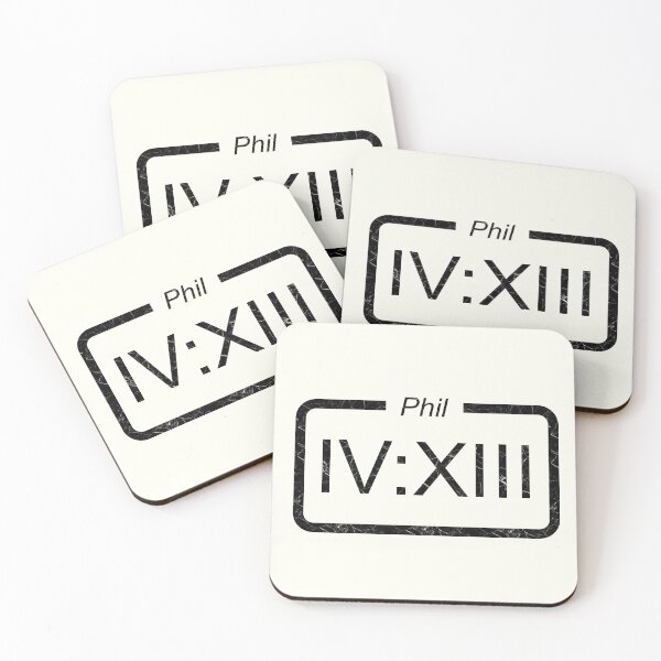 Item preview, Philippians 4:13 Roman Numeral Christian Typography Minimal Typographic Bible Verse – Phil IV:XIII - Black designed and sold by ZechJohnRB.