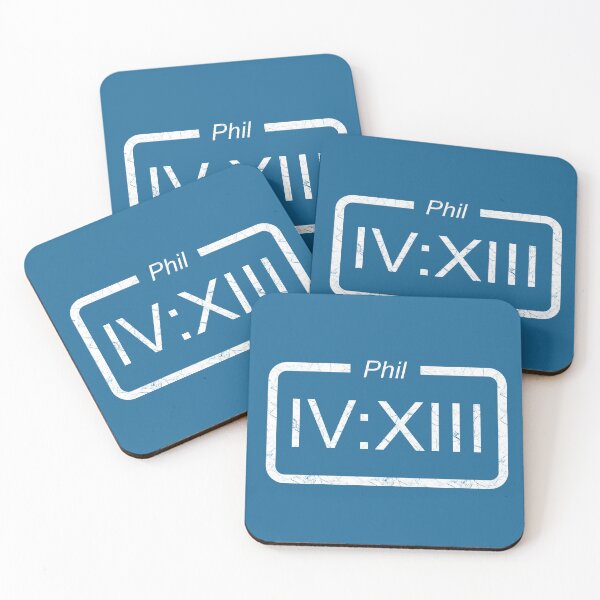 Item preview, Philippians 4:13 Roman Numeral Christian Typography Minimal Typographic Bible Verse – Phil IV:XIII - white designed and sold by ZechJohnRB.