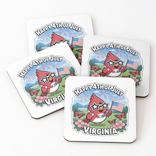 Item preview, Cute Red Cardinal Virginia 4th of July Patriotic Sticker designed and sold by Nuist25.