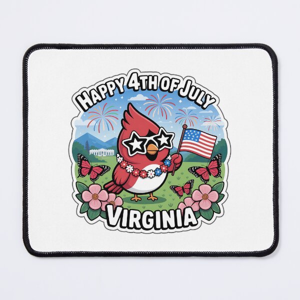 Item preview, Cute Red Cardinal Virginia 4th of July Patriotic Sticker designed and sold by Nuist25.