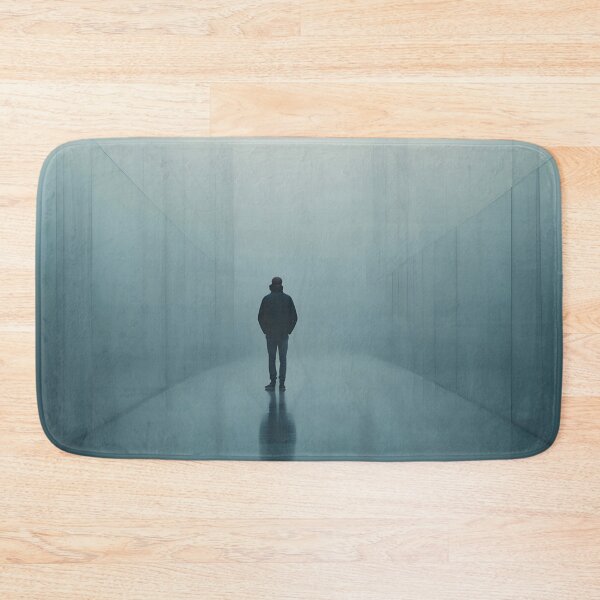 Item preview, Solitary Figure Walking Through Misty Urban Street designed and sold by Pixel Press Prints.