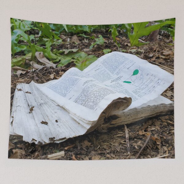 Item preview, Weathered Book Left Behind in Forest Floor designed and sold by Pixel Press Prints.
