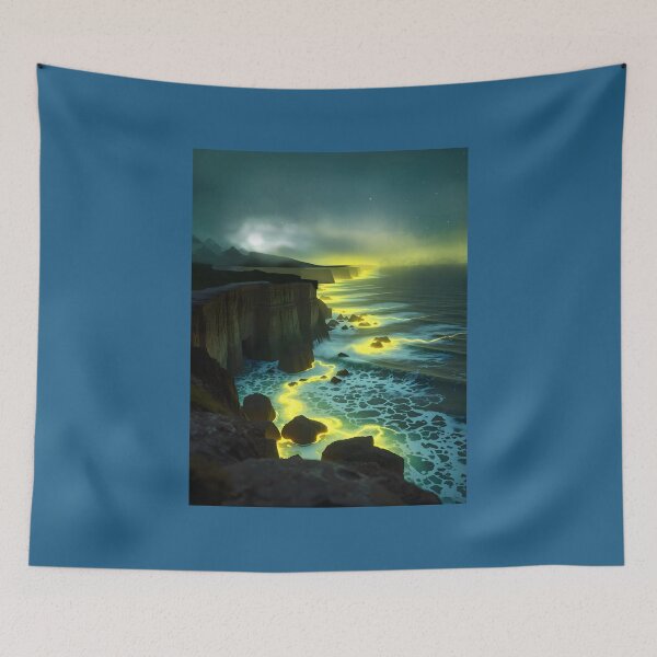 Item preview, Miracles of God, Invisible Night Ocean Shore, Neon - Lemon Glow  designed and sold by Felia001.