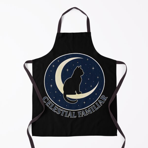 Item preview, Celestial Familiar Cat on Crescent Moon Art | Mystical Starry Night Witchy Design designed and sold by Shoot-The-Moon.