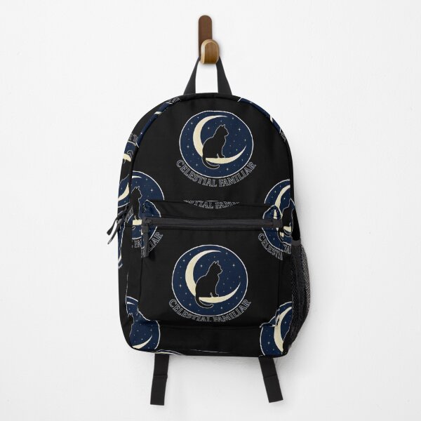 Item preview, Celestial Familiar Cat on Crescent Moon Art | Mystical Starry Night Witchy Design designed and sold by Shoot-The-Moon.