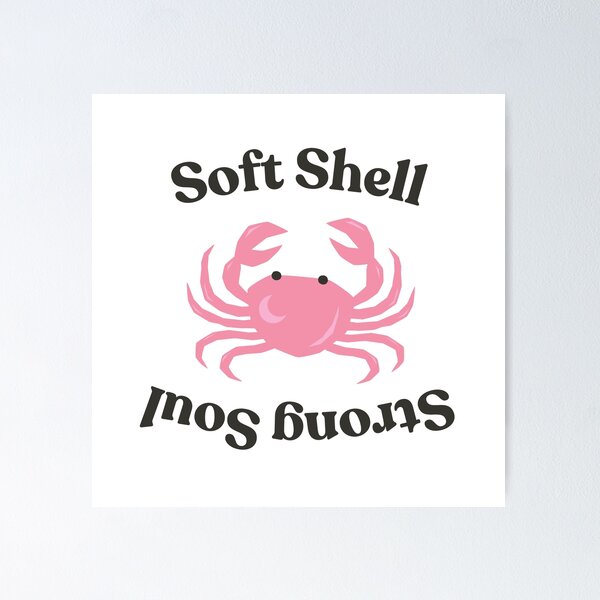 Item preview, soft shell, strong soul- cancer crab sticker designed and sold by PKPrintz.
