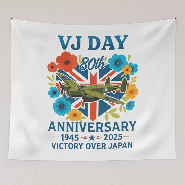 Item preview, VJ Day WWII 80th anniversary Vintage V-J Day 2025 flag designed and sold by EASY Aadia.