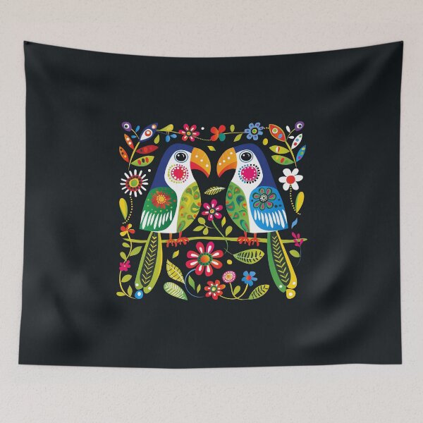 Item preview, Mexican Embroidery Pattern Art Birds Flowers designed and sold by xiao xuans.