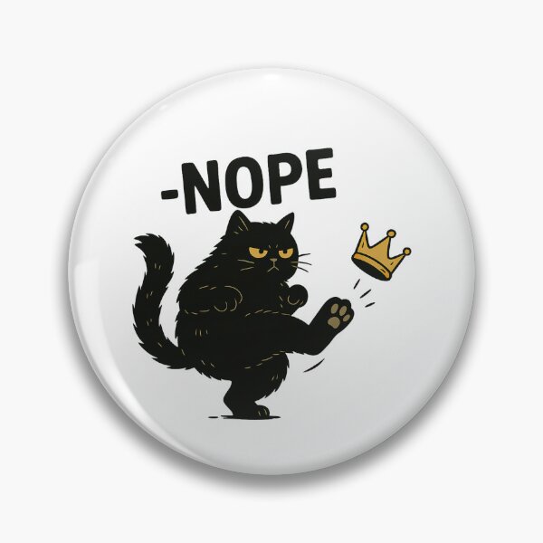 Item preview, No Kings in America Black Cat Gift, Funny No Kings Political Meme Design designed and sold by Run to Creations.
