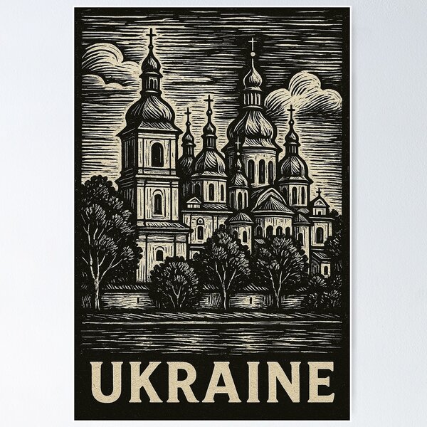 Item preview, Ukraine Linocut Style  designed and sold by Thistle-TShop.