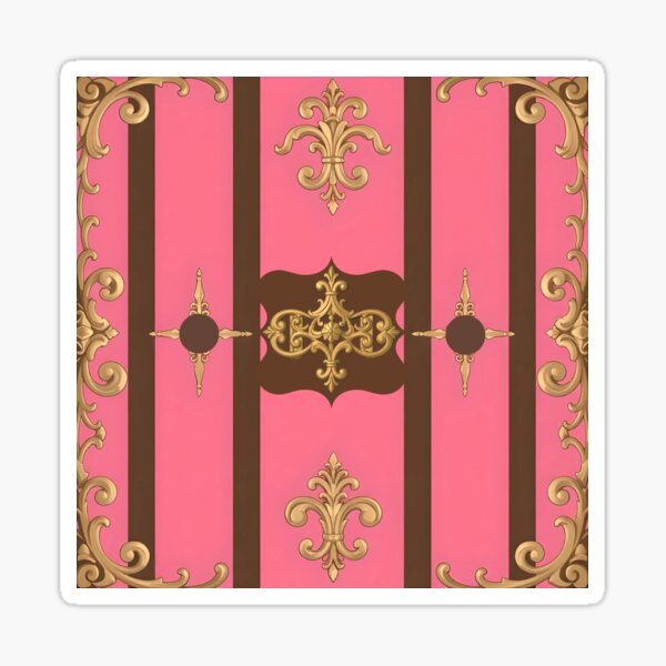 Item preview, Hot Pink & Brown Striped Rococo designed and sold by DesignsByPrnces.