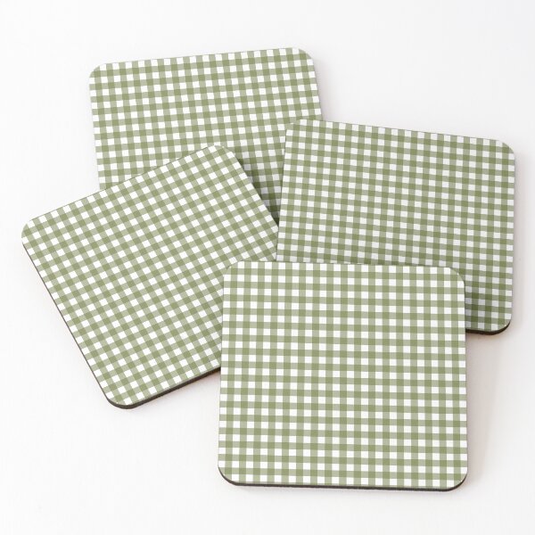 Item preview, Gingham Check Pattern in Olive Green and White designed and sold by kierkegaard.